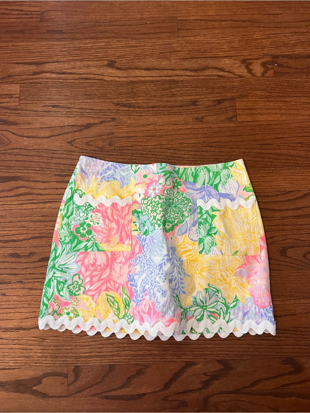 Lilly Pulitzer Pastel Floral Mini Skirt - Pink, Green, Yellow, Blue, Cream